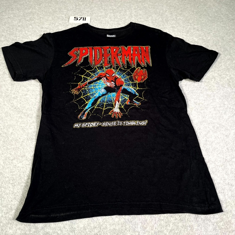Marvel T Shirt Mens Small‎ Black My Spidey-Sense is Tingling! Spider-Man Graphic